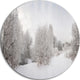 Snow Landscape With Frosted Trees, Landscape Round Wall Art, 23"