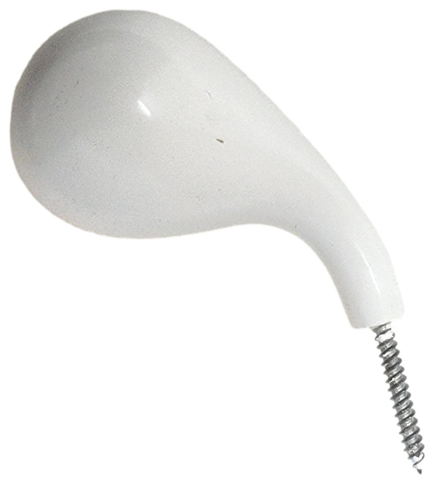 Gloss Bubble 2 in Round Wall Hook Floating Organic Shape Ball Modern, White, Angled