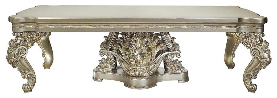 Acme Danae Dining Table Champagne and Gold Finish