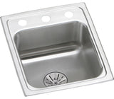 LRAD151765PD1 Lustertone Classic Stainless Steel 15" ADA Sink with Perfect Drain