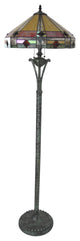 RIDLEY, Tiffany-Style 2 Light Mission Floor Lamp, 18" Shade