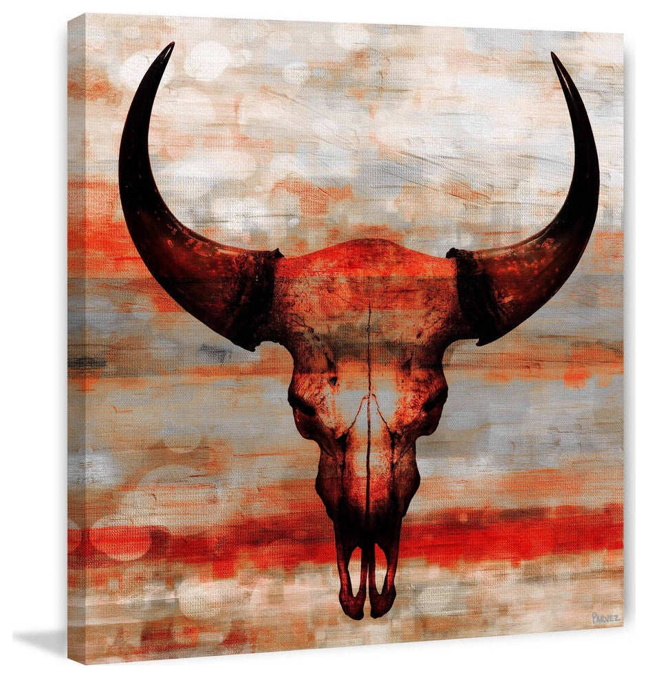 "Red Skull" Fine Art Canvas Print, 48"x48"