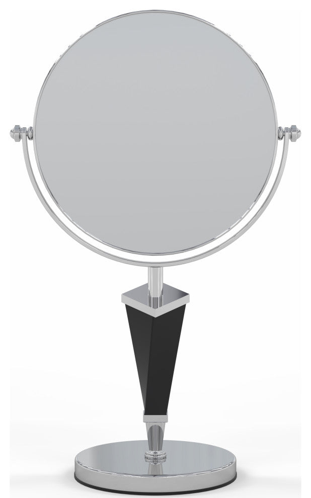 Helix Mirror Free Standing 5X/1X, Chrome W/ Black Stem