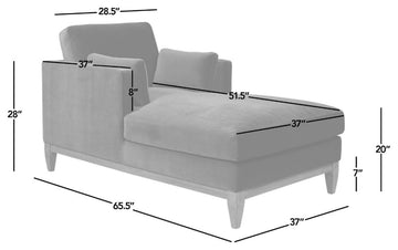 Knox 65" Modern Velvet Upholstered Chaise Lounge Chair, Olive Green