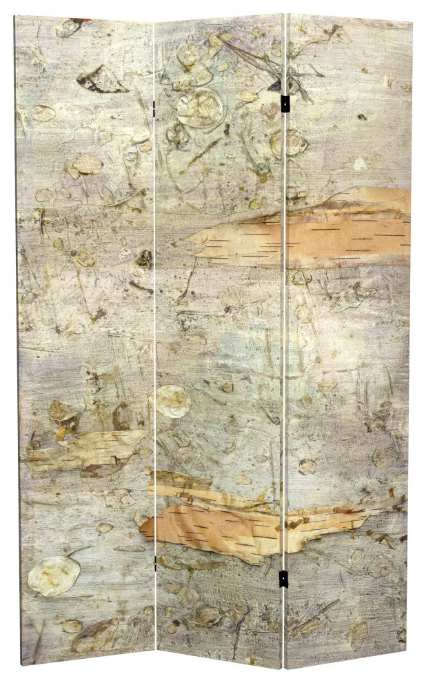 6' Tall Double Sided Pale Forest Canvas Room Divider