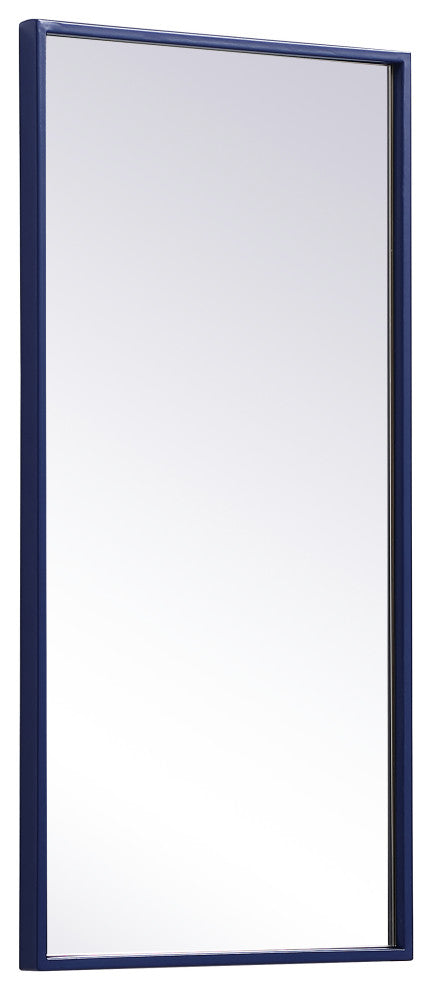 Home Living Metal Frame Rectangle Mirror 14"x28", Blue