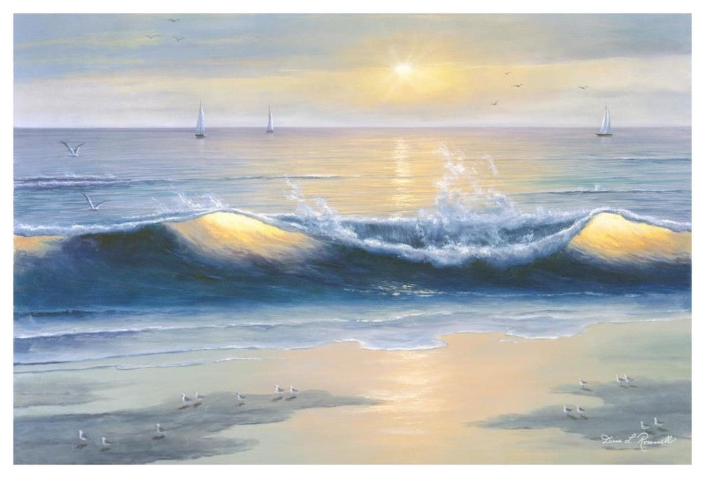 "Blue Waves" Digital Paper Print by Diane Romanello, 38"x26"