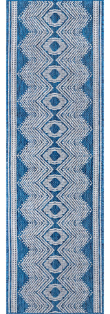 Nuloom Ranya Tribal Indoor/Outdoor Contemporary Area Rug, Blue 2'x8'