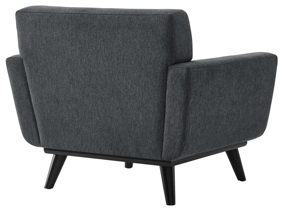 Engage Herringbone Fabric Armchair, Charcoal
