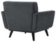 Engage Herringbone Fabric Armchair, Charcoal