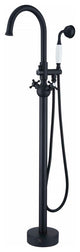 Freestanding Bathtub Faucet Hand Shower Vintage Floor-Mount Tub Faucet 2-Handle