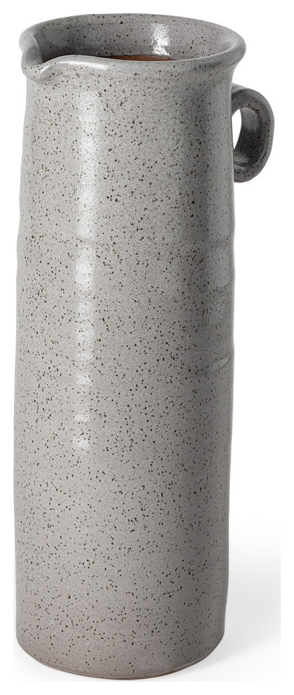 Tall Gray Speckle Decorative Ceramic Jug