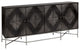 72" Black Solid Wood Sideboard with Four Doors