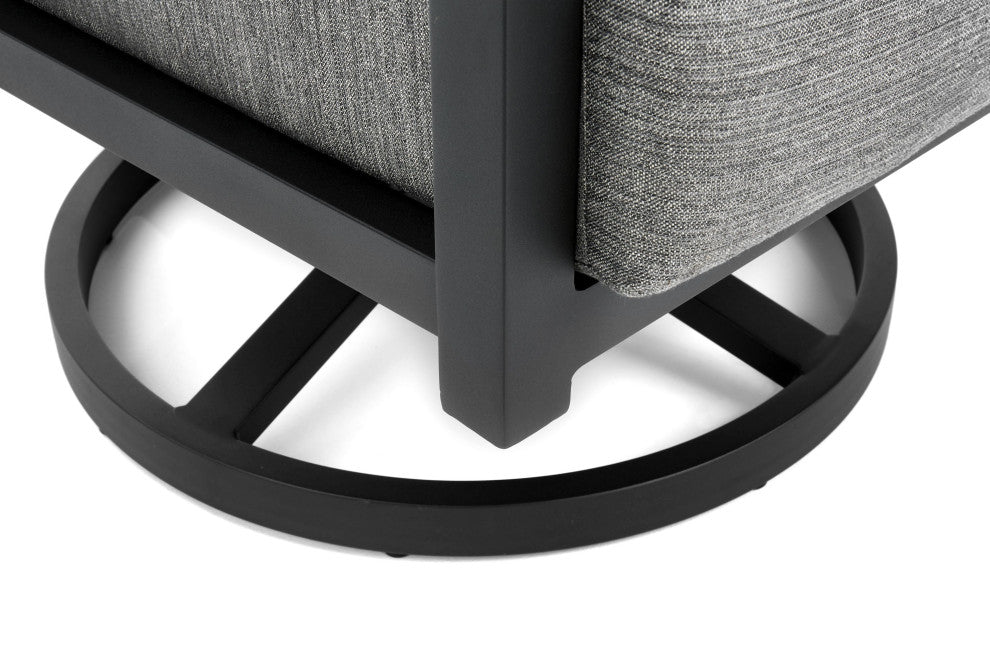Stanford Cushion Swivel Rocker Lounge Chair, Textured Pewter