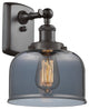 Large Bell 1-Light Sconce, Oil Rubbed Bronze, Plated Smoke