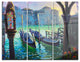"Gondolas in Venice" Painting Metal Wall Art, 3 Panels, 36"x28"