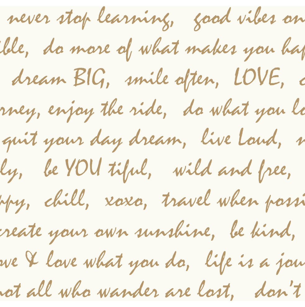 Dream Big Script Peel and Stick Wallpaper, Gold