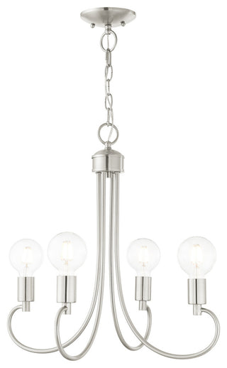 Livex Lighting Bari 4 Light Brushed Nickel Small Chandelier