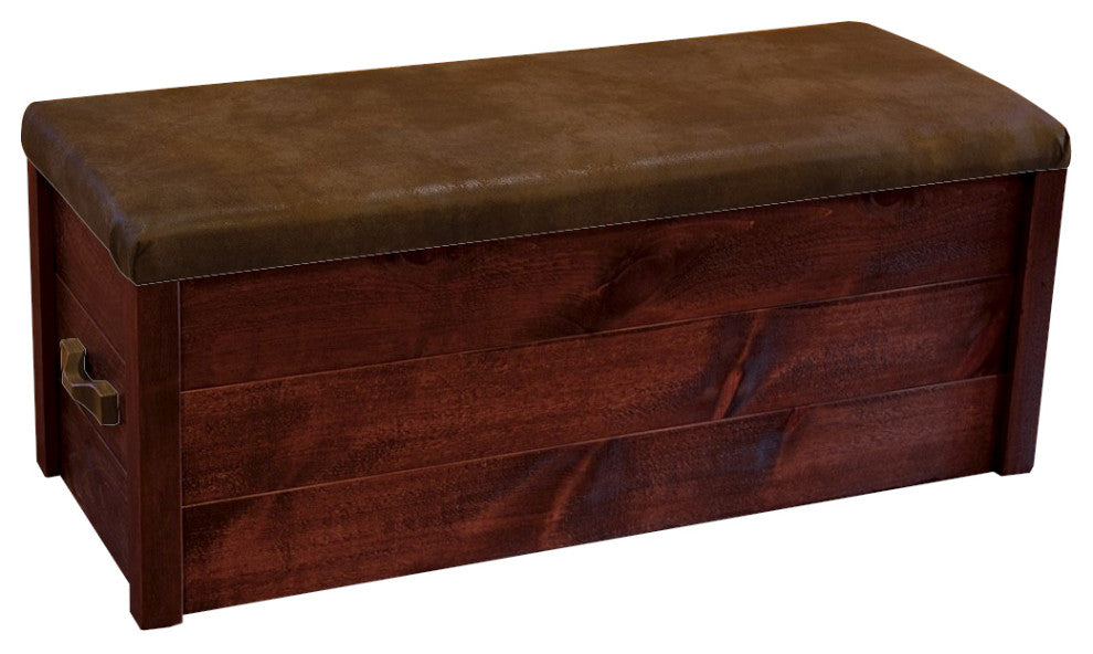 Rustic Barn Wood Style Timber Peg Blanket Chest, Michael's Cherry, Palomino Tobacco