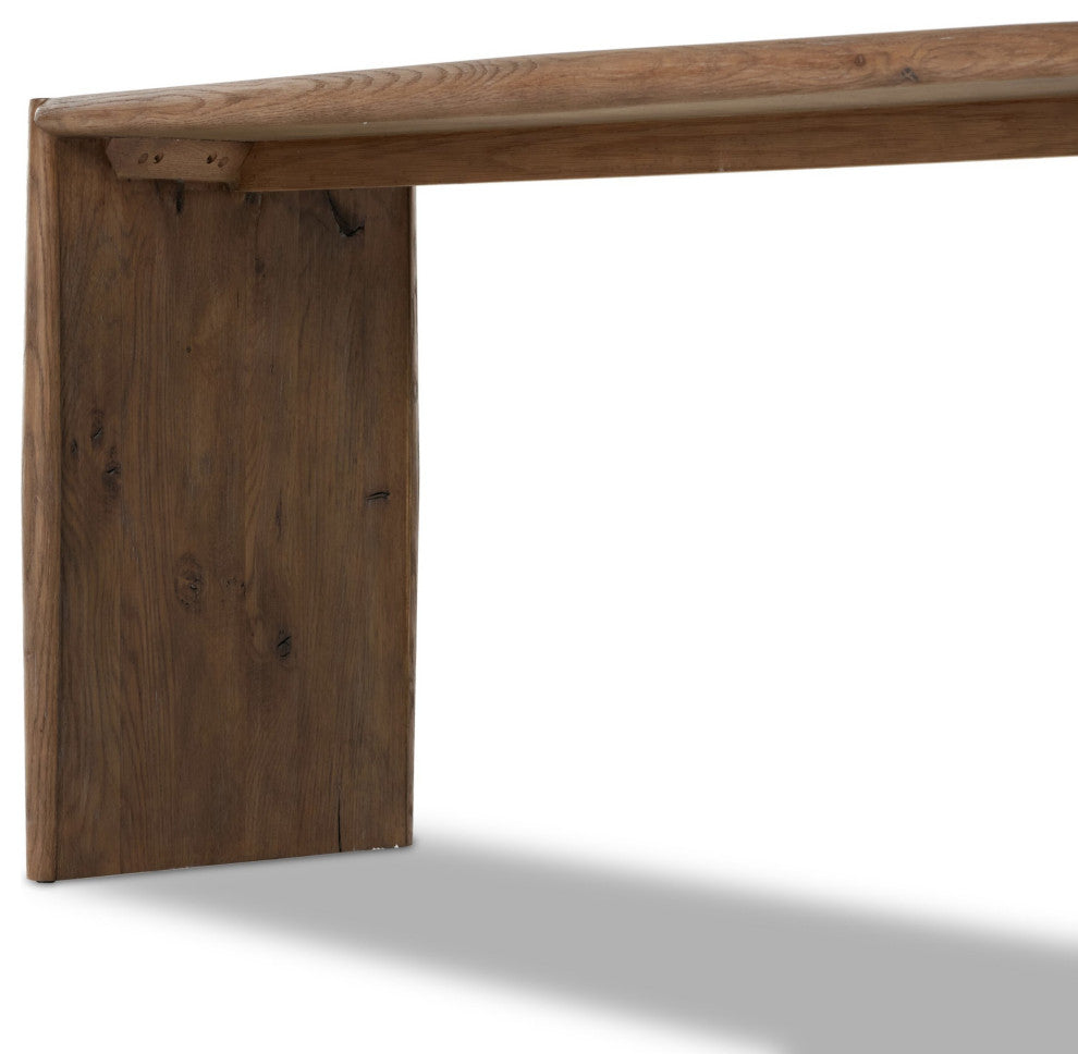 Glenview Console Table Weathered Oak, Weathered Oak Veneer