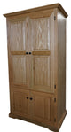 Double Wide Oak Kitchen Pantry, Lite Oak