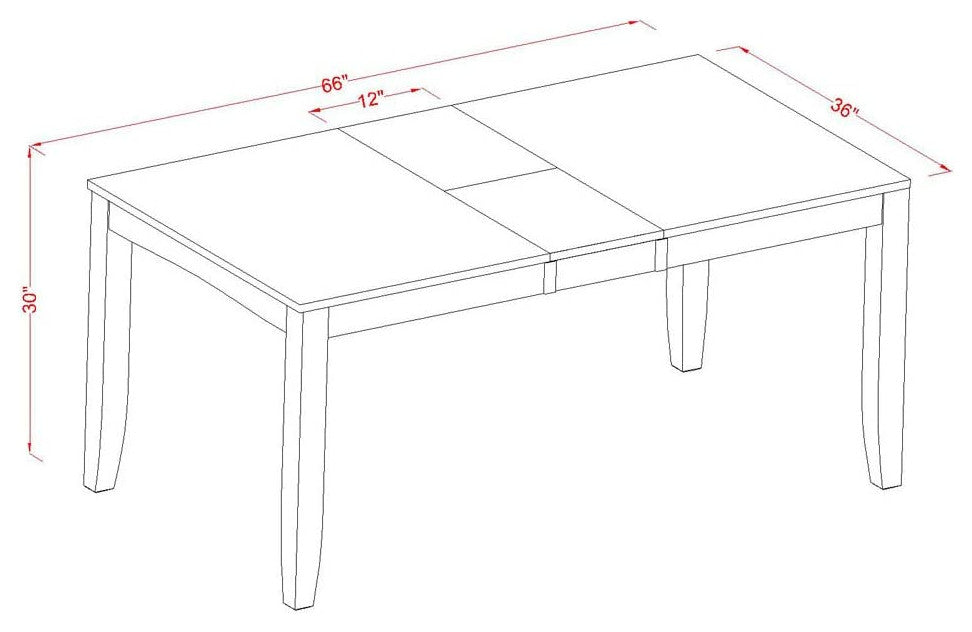 7 Pc Dining room set for 6-Dining Table with Leaf and 6 Kitchen Dining Chairs
