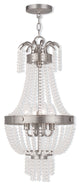Pendant With Clear Crystals, Brushed Nickel