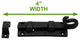 Slide Bolt Black Wrought Iron Door Bolt Flush 4 inches set of 2