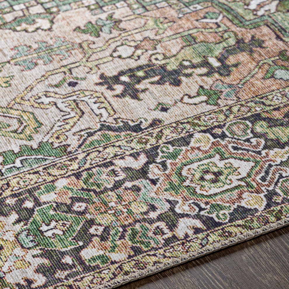 Iris IRS-2361 Traditional Olive Green 7'6"x9'6" Area Rug