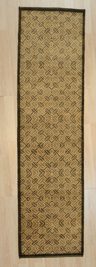 Handmade Wool Black Transitional All Over Ningxia Rug, 2'8x9'10
