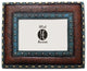 Turq Edge With Stitching Leather Insert Picture Frame