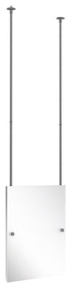 Frameless Rectangle Ceiling Hung Mirror, Matte Gray