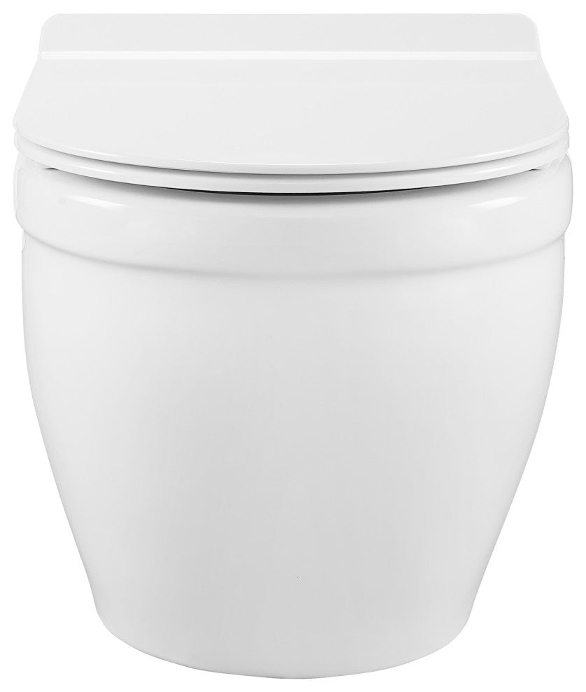 Ivy Wall Hung Elongated Toilet Bowl 0.8/1.28 GPF Dual Flush, Black Hardware