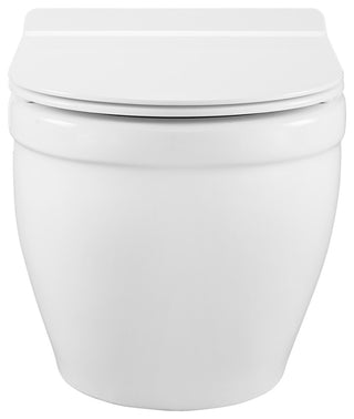 Ivy Wall Hung Elongated Toilet Bowl 0.8/1.28 GPF Dual Flush, Black Hardware