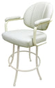 Swivel Counter Metal Pub Set - M-70 Stools 26" or 30", Ocean Beige - White, 26", Crackle Glass