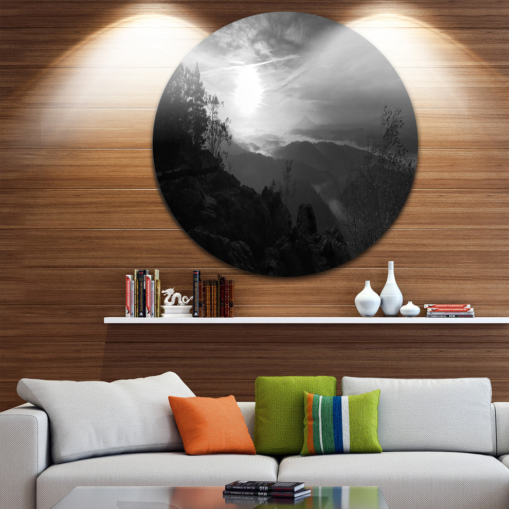 Sandstone Peaks And Hills, Landscape Photo Round Wall Art, 11"