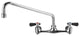 Wall Mount Utility Faucet With Extended Swivel Spout and Lever Handles