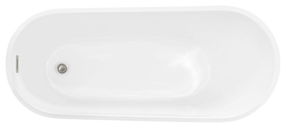 Freestanding One-Piece Acrylic Bathtub