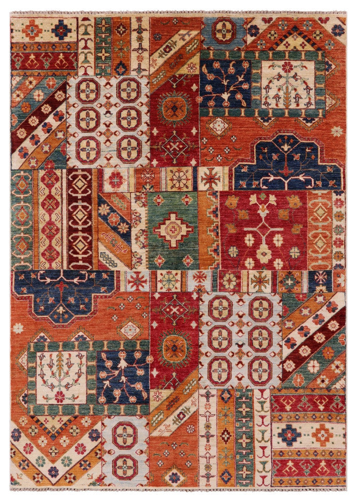 Super Kazak Hand Knotted Wool Rug 5' 6" X 7' 9" Q11078