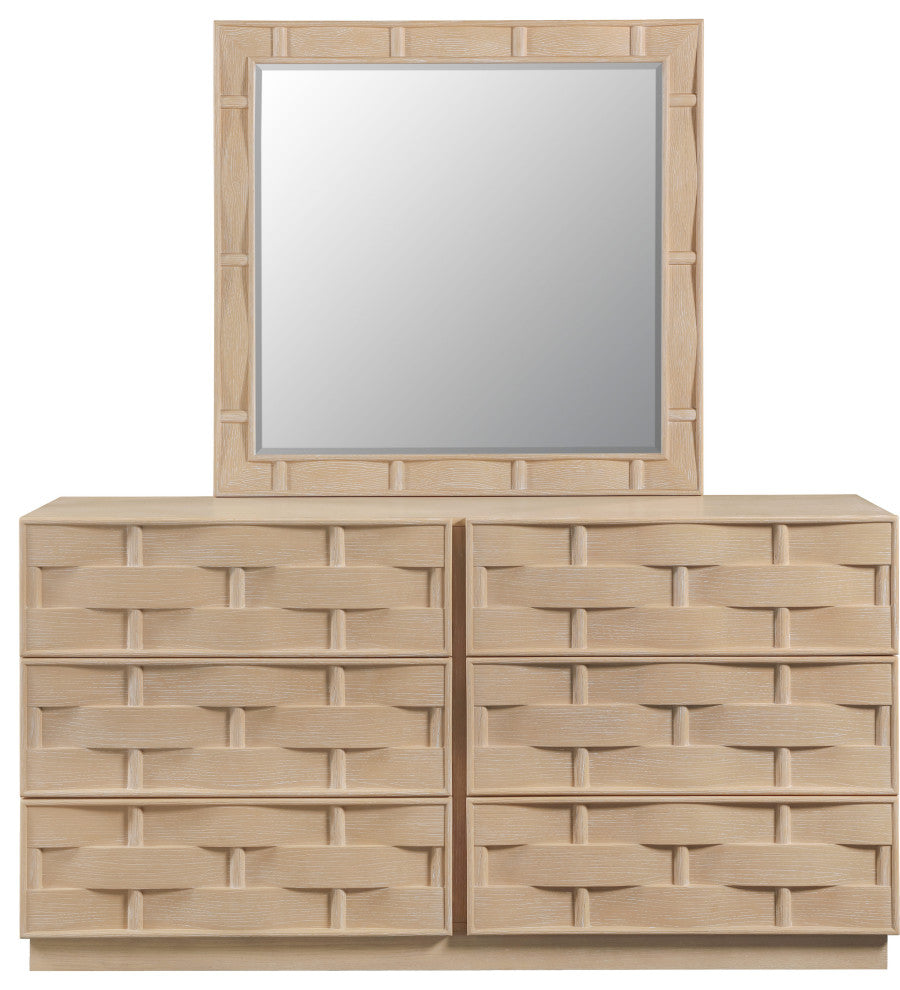 Weave Oak Veneer Mirror, Natural