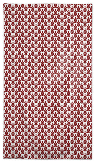 Leaf Pattern Red 58x102 Tablecloth