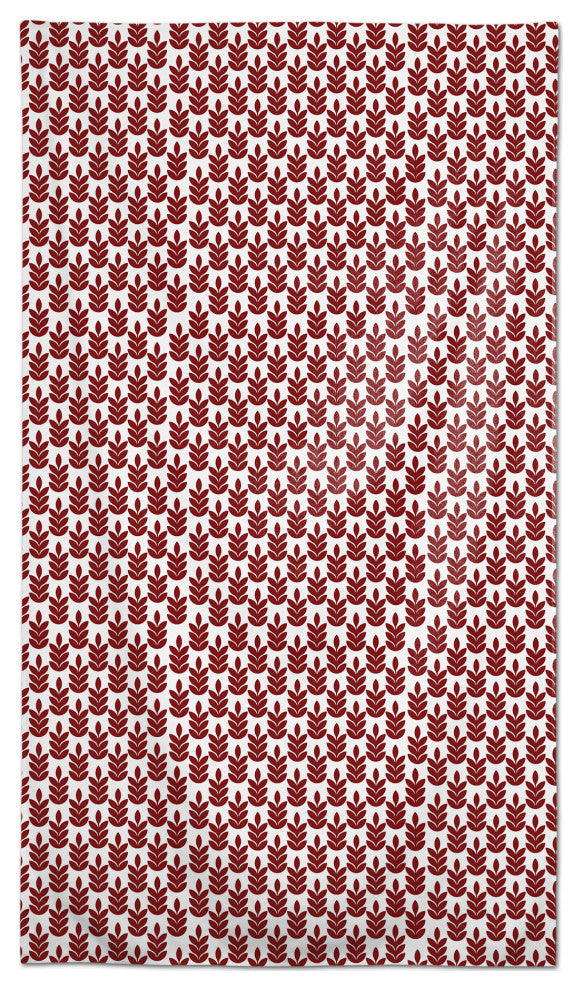 Leaf Pattern Red 58x102 Tablecloth