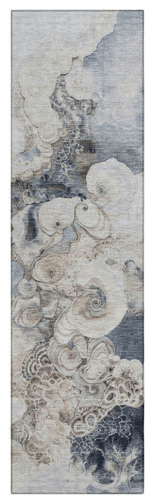 Machine Washable Indoor/Outdoor Chantille ACN1860 Gray 2'3" x 7'6" Runner Rug