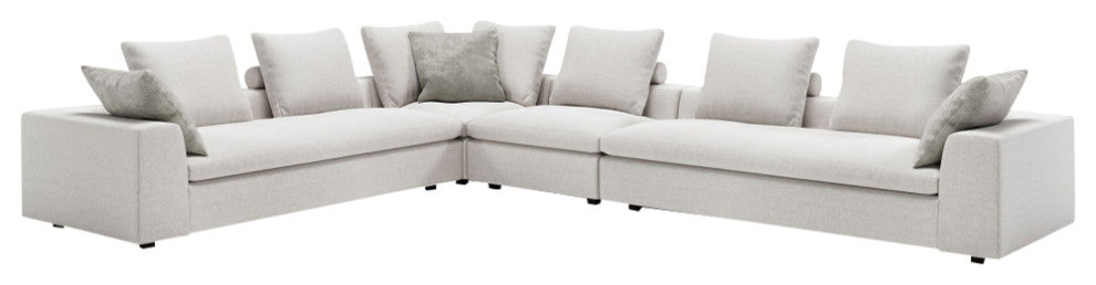 Lucerne Modular Chaise, Ashen Fabric, Ashen Fabric, Set17-4pc