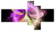 Purple Circle with Amazing Curves, Floral Canvas Art Print, 60"x32", 5 panels