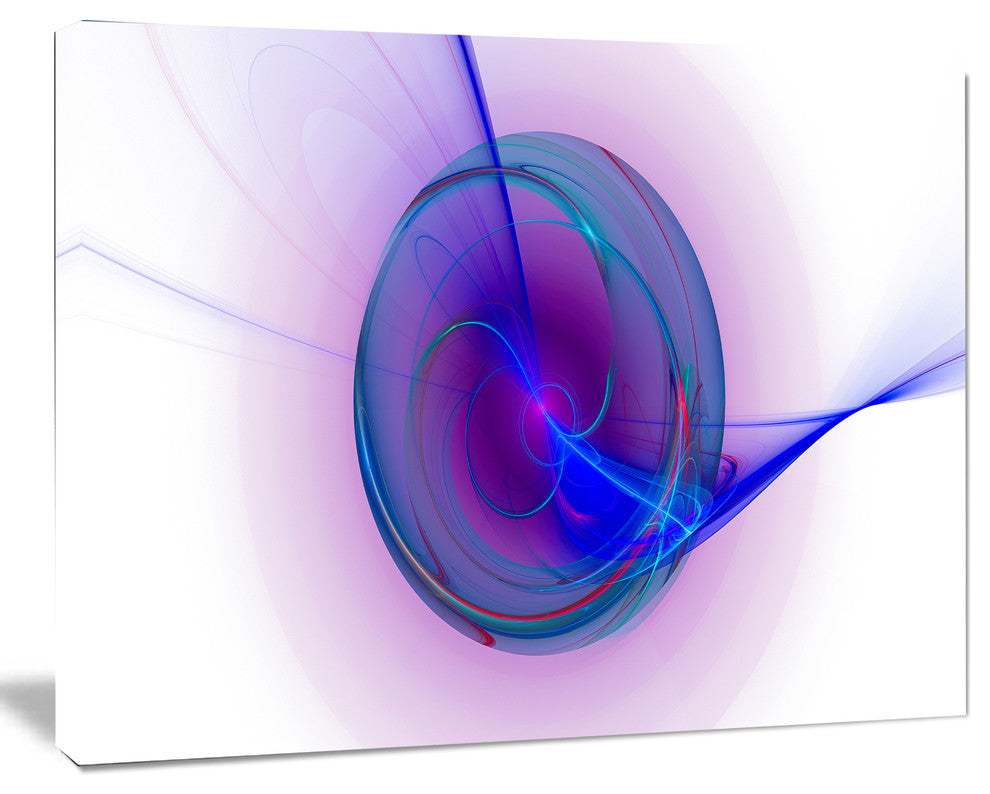 Abstract Blue Fractal Design, Abstract Canvas Art Print, 20x12