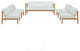 Bayport 5 Piece Outdoor Patio Teak Set, Natural White