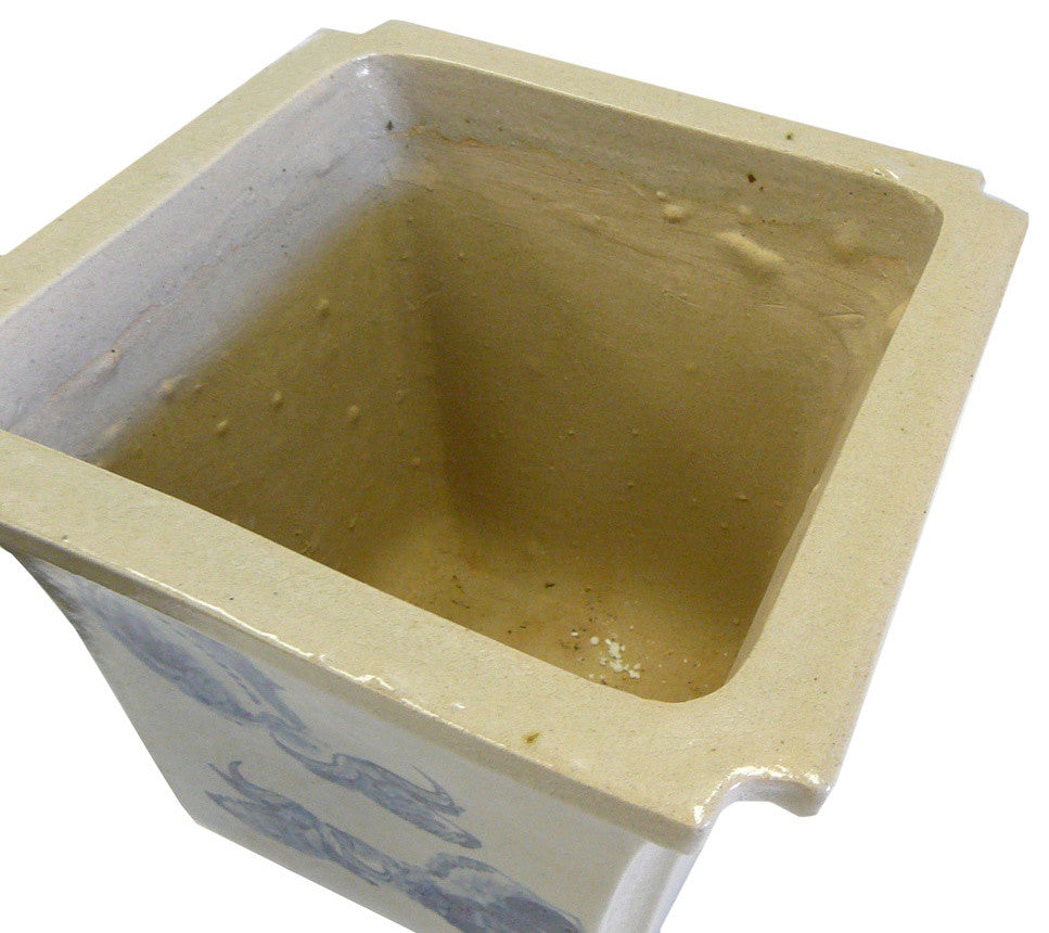 Chinese Hand Painted Oriental Scenery Ceramic Planter