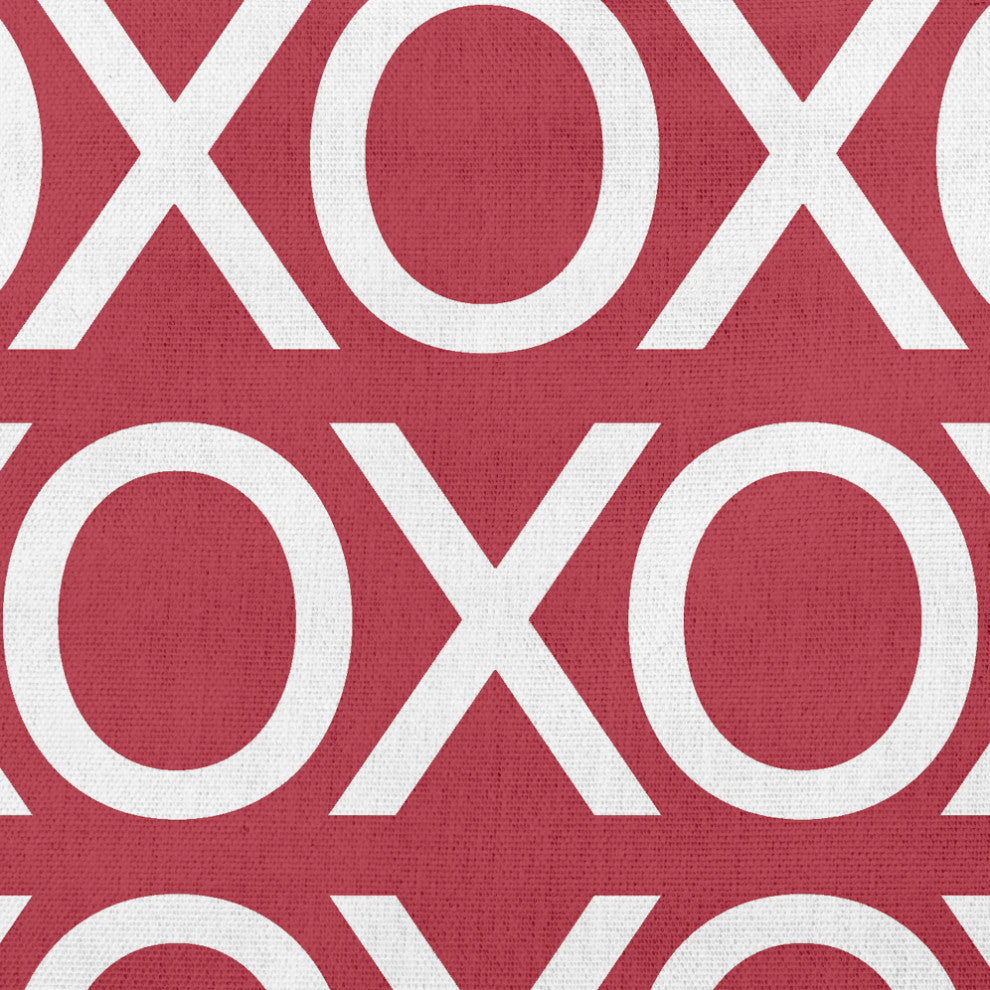 Hugs and Kisses Valentines Decorative Throw Pillow, Brick, 26"x26"