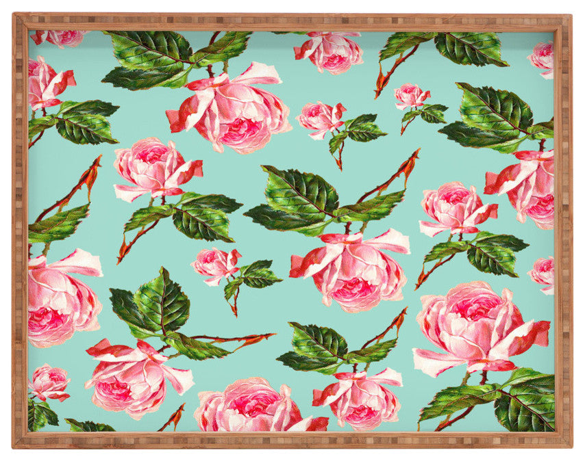 Deny Designs Allyson Johnson Prettiest Roses Rectangular Tray